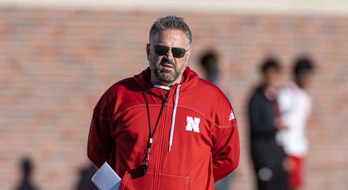 Matt Rhule spring practice Nebraska football 2023-04-13 cropped